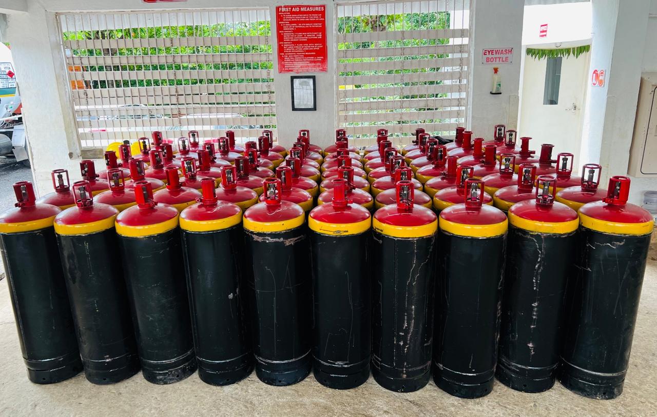 Industrial gas cylinders ready for dispatch to Surat